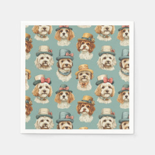 Serviette En Papier Belle illustration de Chiens en Casquette