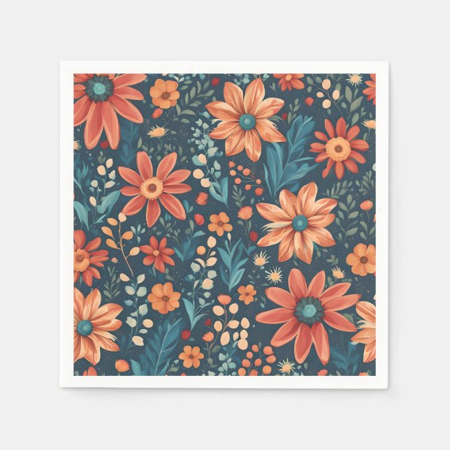 Serviette En Papier Belle Inspiration Florale (Devant)