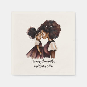 Serviette En Papier Belle maman et fille noire (24)