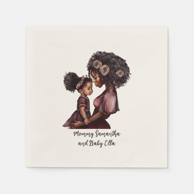 Serviette En Papier Belle mère et fille noire (28) (Devant)