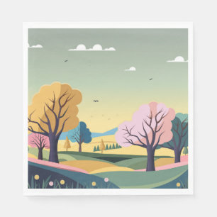 Serviette En Papier Belle nature Abstraite