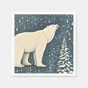 Serviette En Papier Belle Ours Polaire Artique