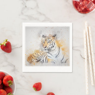 Serviette En Papier Belle peinture sur tigre du Bengale