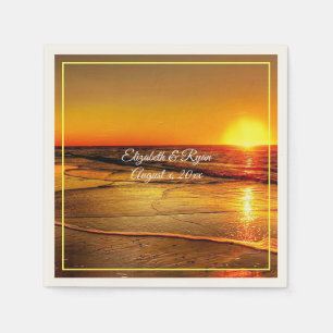 Serviette En Papier Belle plage de l'île tropicale Mariage personnalis