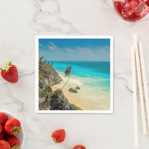 Serviette En Papier Belle plage de sable Paradis tropical