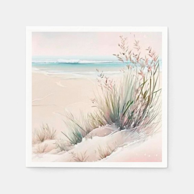 Serviette En Papier Belle plage pastel (Devant)