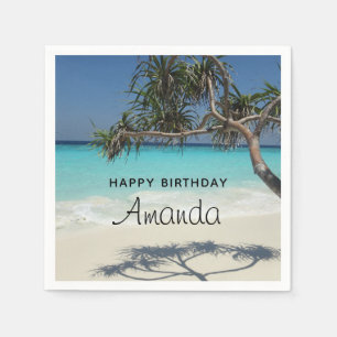 Serviette En Papier Belle Plage Tropicale Ocean Paradise Anniversaire