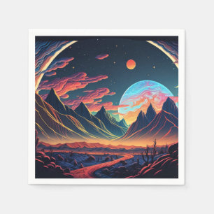 Serviette En Papier Belle planète Alien