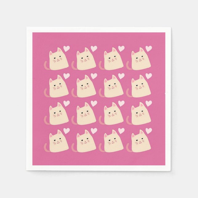 Serviette En Papier Belle serviette Kittens par Lilia (Devant)