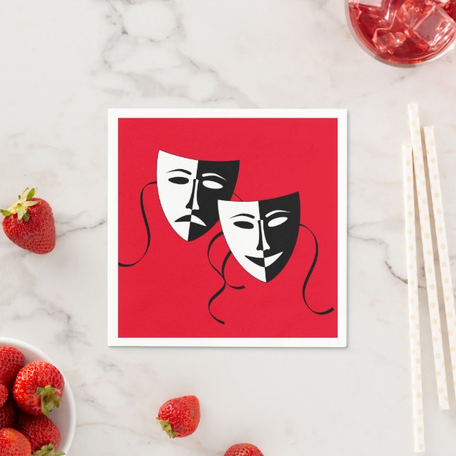 Serviette En Papier Belle soirée cinéma masque (En situation)