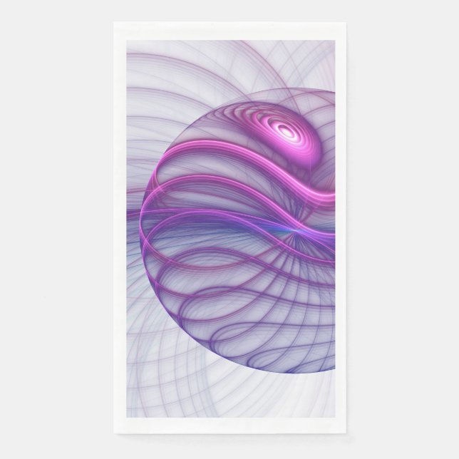 Serviette En Papier Belle Swing Moderne Art Fractal Abstrait Rose (Devant)