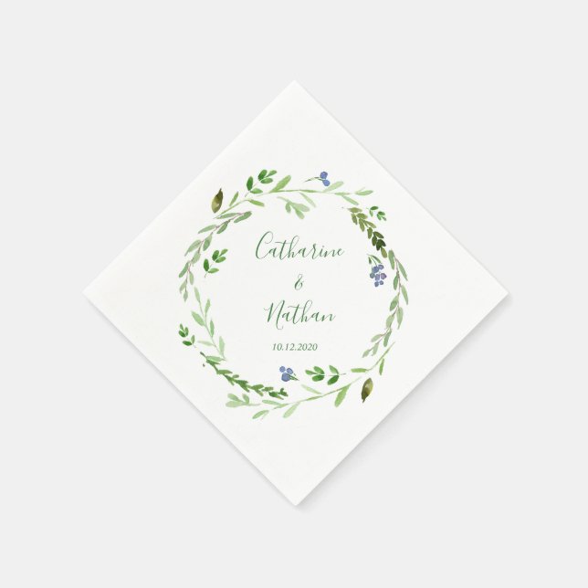 Serviette En Papier Belle verdure rustique Mariage Papier Napkin (Coin)