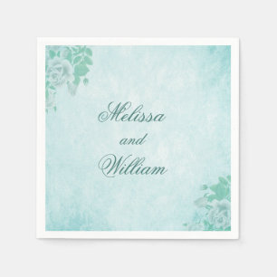 Serviette En Papier Belles Fleurs Bleues