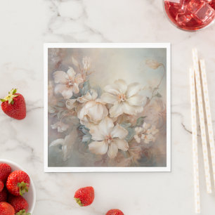 Serviette En Papier Belles fleurs élégantes