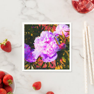 Serviette En Papier Belles pivoines roses