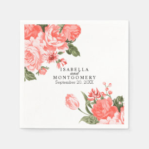 Serviette En Papier Belles serviettes de fleurs de corail