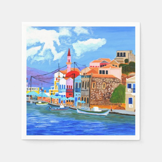 Serviette En Papier belles serviettes grecques (Devant)