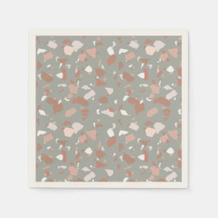 Serviette En Papier Belles teintes désert terrazzo motif