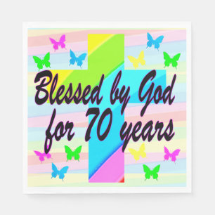 SERVIETTE EN PAPIER BÉNÉFICIÉ DE DIEU 70E ANNIVERSAIRE NAPKINS