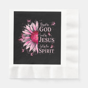 Serviette En Papier Béni par Dieu - Aimé par Jésus Tournesol Rose
