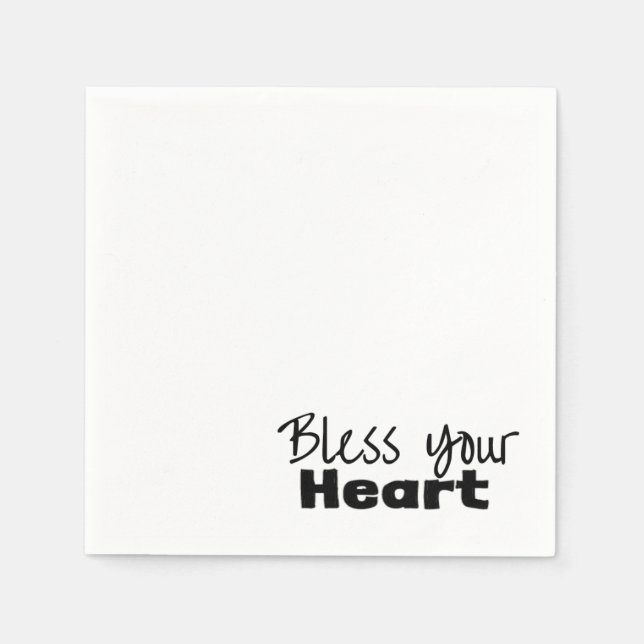 Serviette En Papier Bénissez votre coeur (Devant)