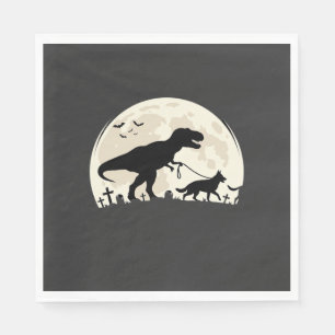 Serviette En Papier Berger Allemand Halloween Dinosaure Silhouette Lun