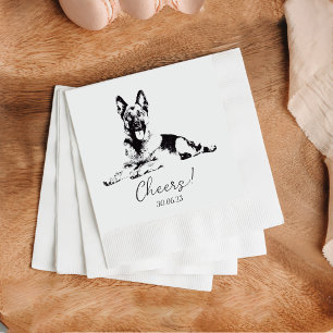 Serviette En Papier Berger Chien Cheval Chien Cocktail Personnalisé Na