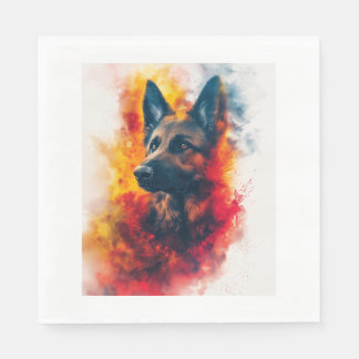 Serviette En Papier Bergers allemands en rayonnement intense