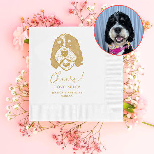 Serviette En Papier Bernedoodle Chien Cheval Personnalisé Serviettes