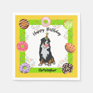 Serviette En Papier Bernese Mountain dog Anniversaire fête Napkin