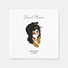Bernese Mountain Dog Mariage Cocktail Napkins