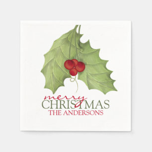 Serviette En Papier Berries botaniques Verdure rustique Famille person