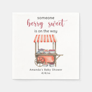 Serviette En Papier Berries de chariot à aquarelle Baby shower