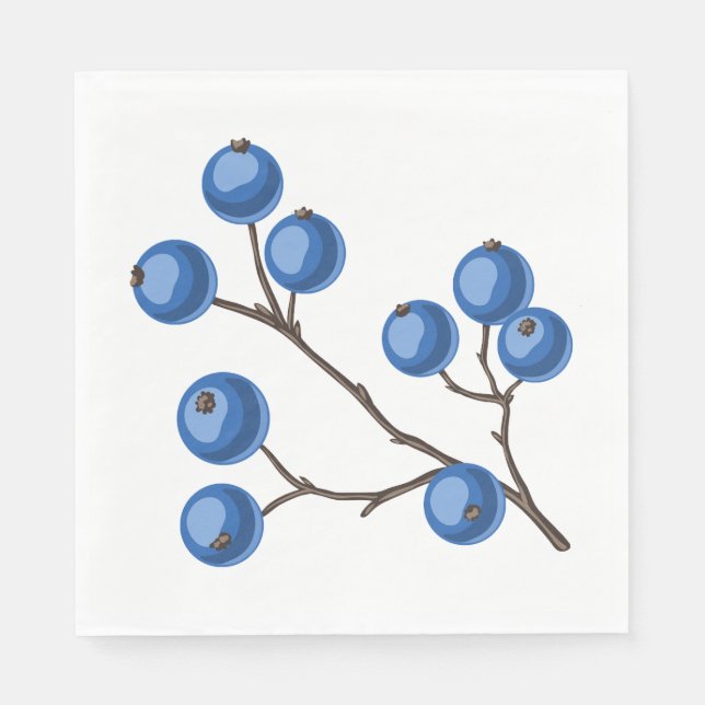 Serviette En Papier Berries Sur Une Branche (Devant)