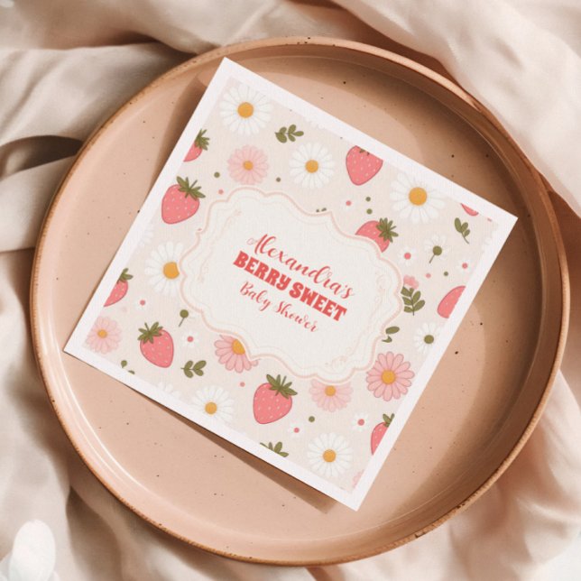 Serviette En Papier Berry Baby shower aux fraises (Créateur téléchargé)