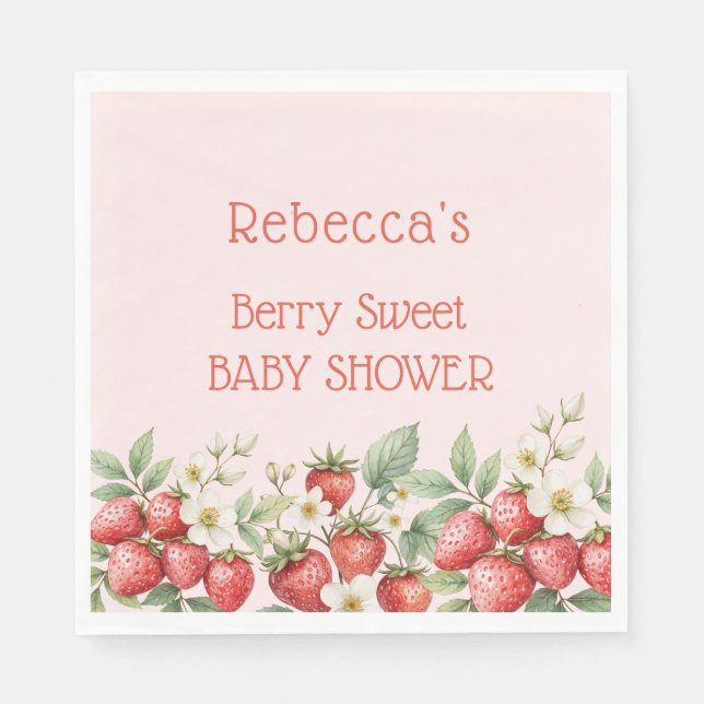 Serviette En Papier Berry Baby shower sucré fraises Blossom (Devant)