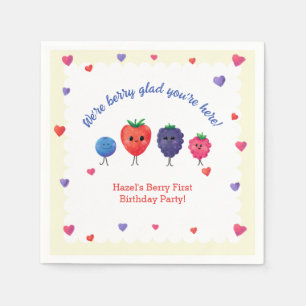 Serviette En Papier Berry First Birthday Strawberry, Blueberry et plus