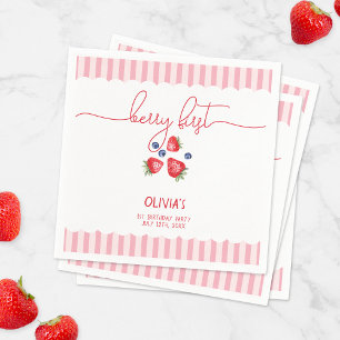 Serviette En Papier Berry First Strawberry Red Girl 1er anniversaire f