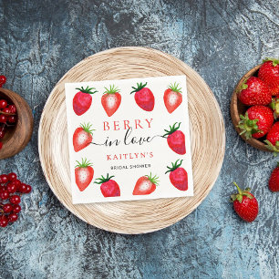 Serviette En Papier Berry In Love Fête des mariées fraise