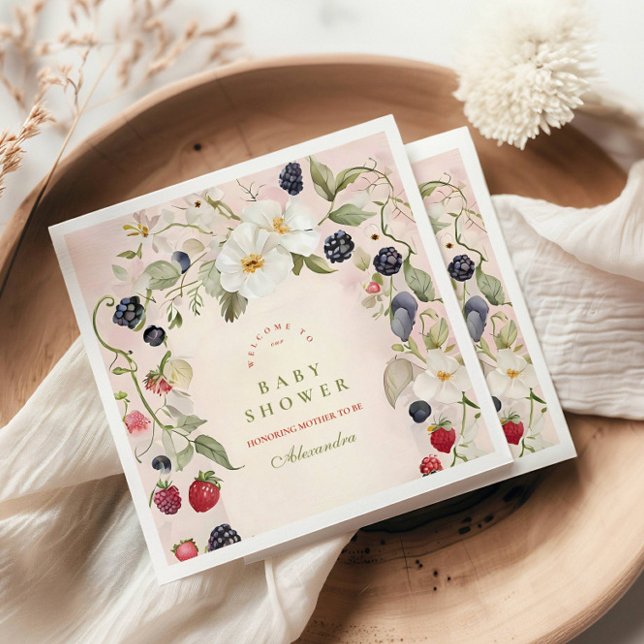 Serviette En Papier Berry Sweet Baby shower (Créateur téléchargé)