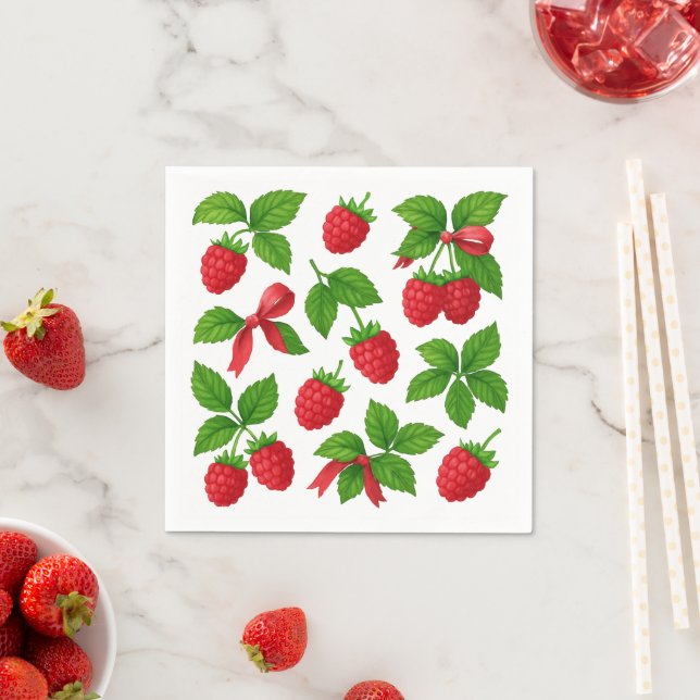 Serviette En Papier Berry Sweet Framboise Anniversaire de enfant Party (En situation)