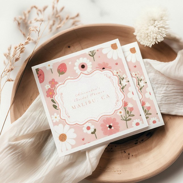Serviette En Papier Berry Sweet Love Fête des mariées (Créateur téléchargé)