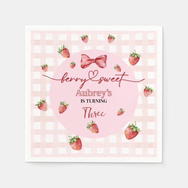 Serviette En Papier Berry Sweet papier d'anniversaire Napkin (Devant)