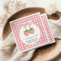 Berry Sweet Strawberry Pink Gingham Baby Shower