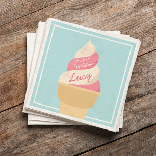 Serviette En Papier Berry Vanilla Swirl Ice Cream Anniversaire de enfa
