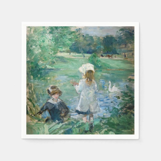 Serviette En Papier Berthe Morisot - À côté d'un lac (Devant)