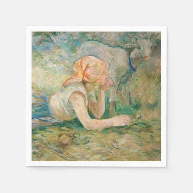 Serviette En Papier Berthe Morisot - Berger au repos (Devant)