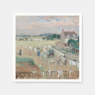 Serviette En Papier Berthe Morisot - Hanging the Laundry out to Dry