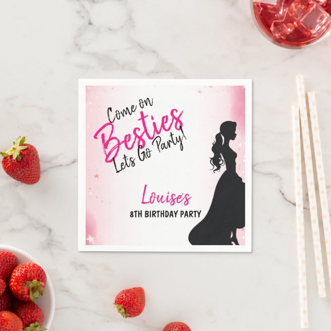 Serviette En Papier Besties Doll Rose Parties scintillant Party (En situation)