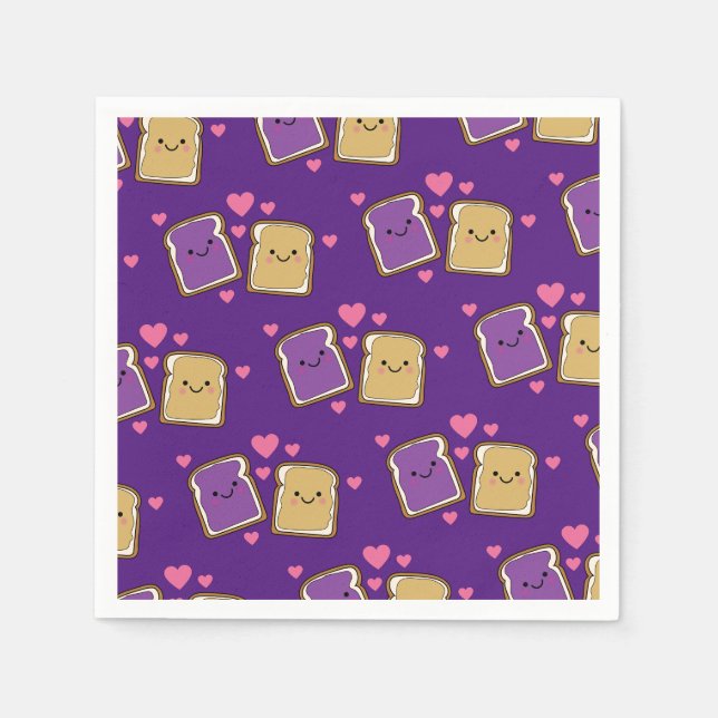 Serviette En Papier Beurre d'arachide et Jelly fête d'anniversaire PBJ (Devant)